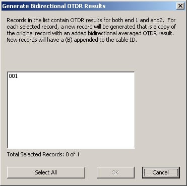 Generating Bidirectional OTDR Testing Results