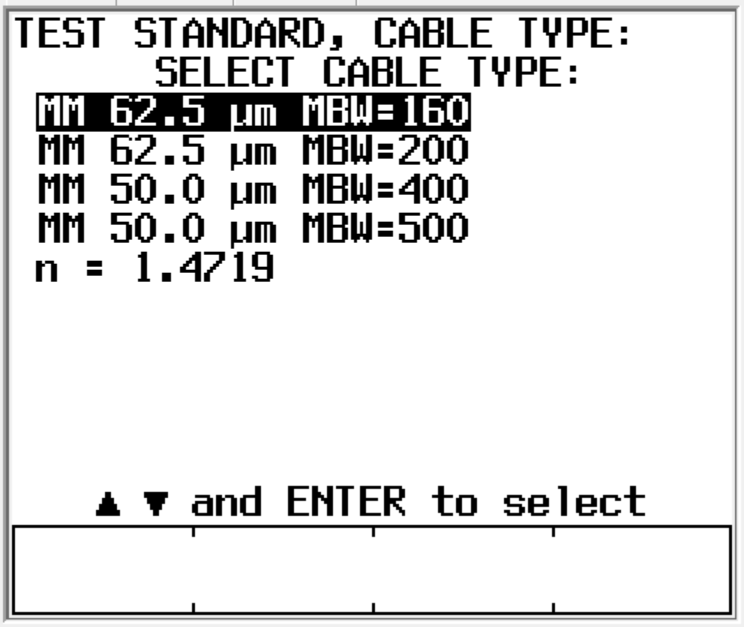 Selected Fiber Cable Type