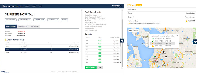 LinkWare Live Verfolgungsstatus von Testaufträgen