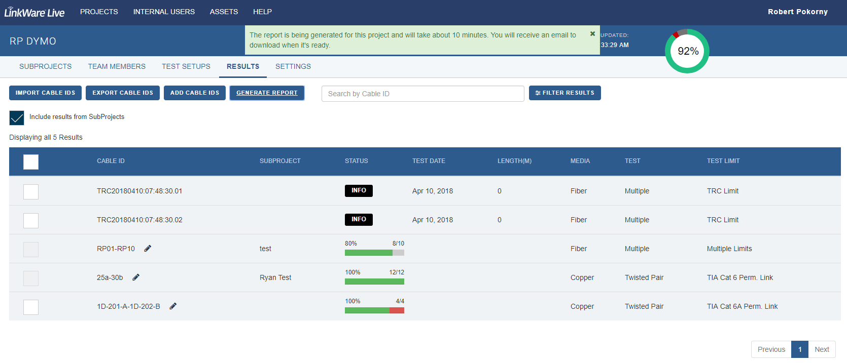 fly Perth Blackborough Vær forsigtig Generate Detailed Reports in LinkWare Live | Fluke Networks