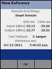 Reference Result Screen