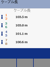 長さ結果画面 - DTX