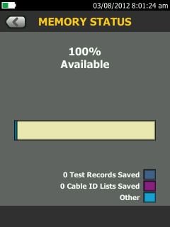 Estado de memoria del OptiFiber Pro