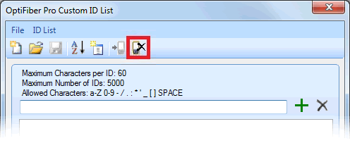 Delete OptiFiber Pro Cable ID List