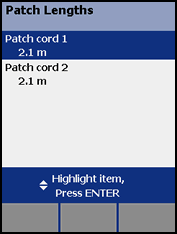 Highlighted Patch Lengths Screen