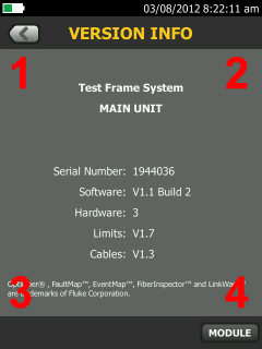 Test Frame System Version Information-White