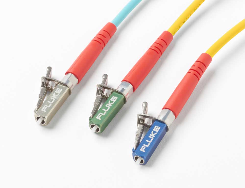 Conector LC metálico de Fluke Networks en cables de referencia de comprobación de fibra