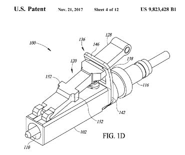 US-Patentzeichnung des neuen Metall-LC-Anschlusses