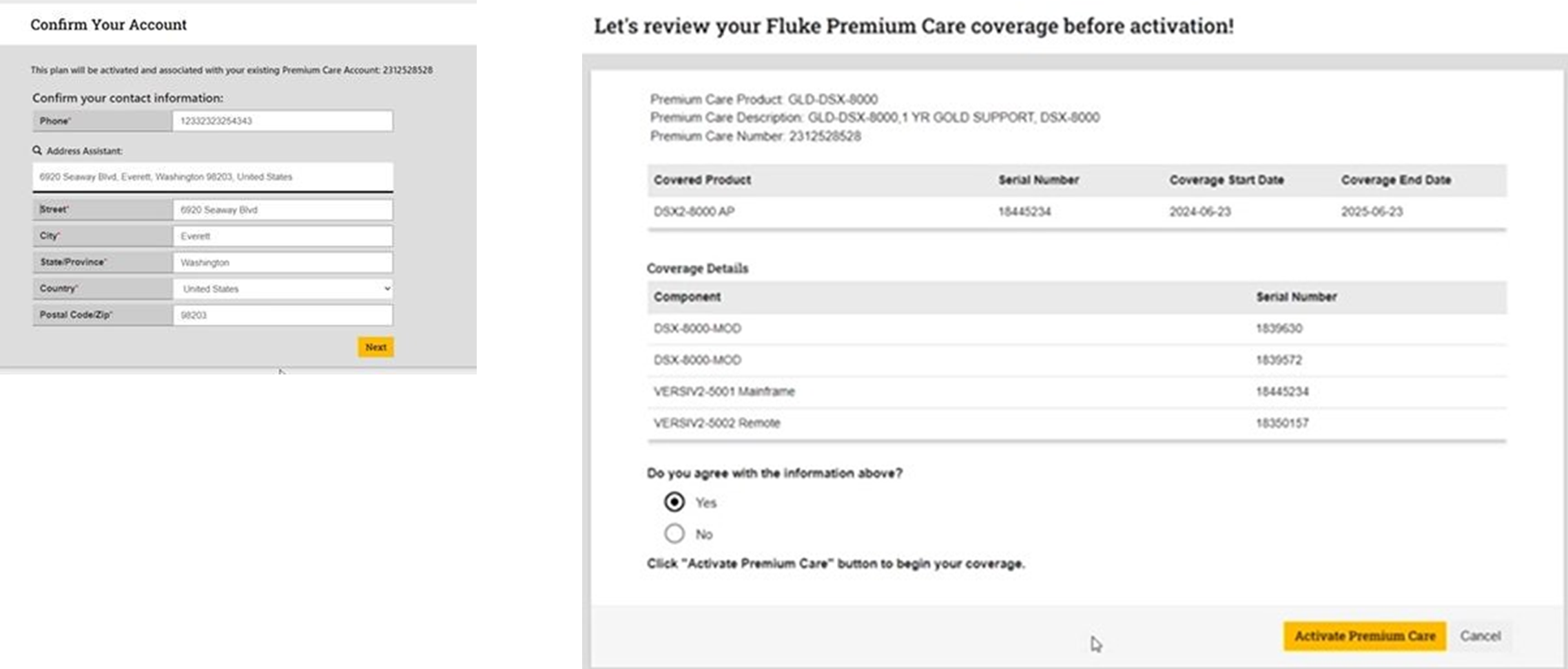 Activate Premium Care screenshot