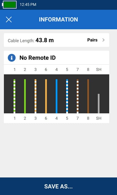 LinkIQ Cable Test without Remote Attached