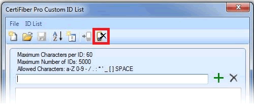 CertiFiber Pro Custom ID List