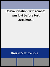 Communication Lost Message Screen