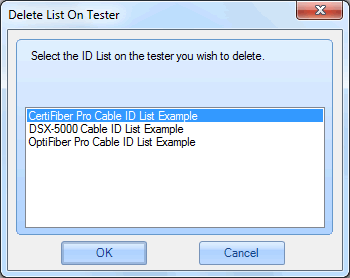 Importierte Kabel-ID-Liste