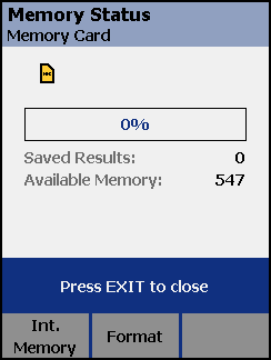 Memory Card Status