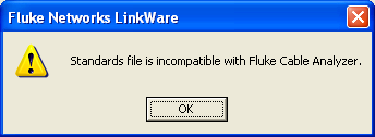 LinkWare Incompatible Error Message