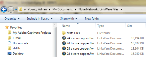 Fluke Networks LinkWare Files