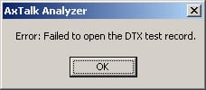 AxTalk Analyzer Error Message