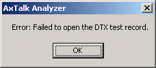 AxTalk Analyzer Error Message