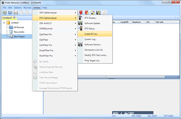 DTX CableAnalyzer Custom ID List Option