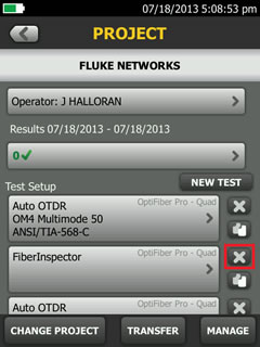 DSX CableAnalyzer Project Screen