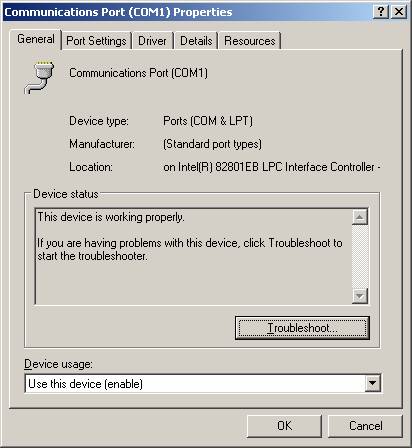 Communication Port Properties