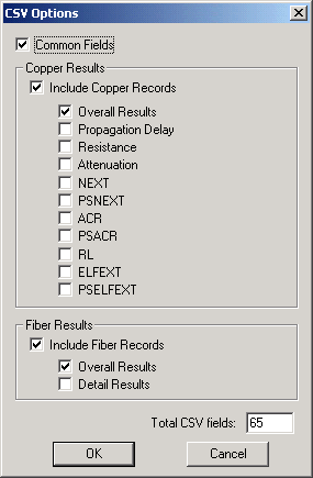 LinkWare PC CSV Options