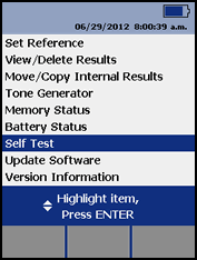 Selecting Self Test