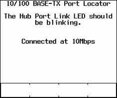 Hub Port Locator Status Screen