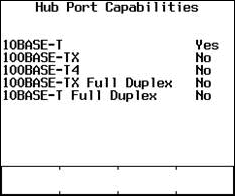 Hub Port Capabilities Screen