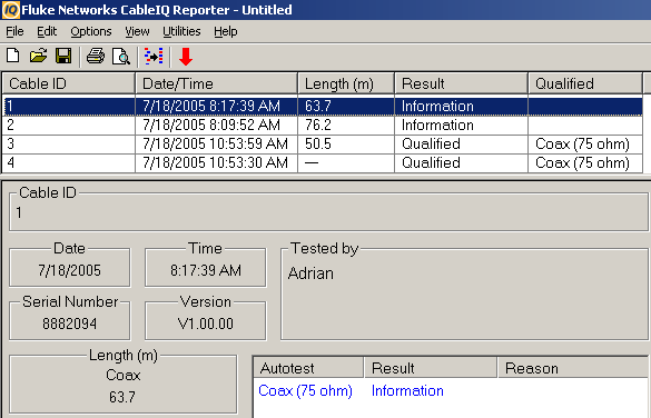 CableIQ Reporter Summary Result