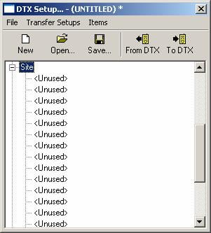 DTX Setup for Unused Item Screen