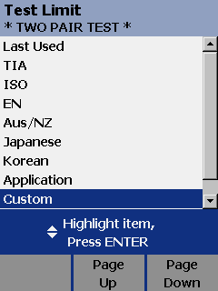 Extended Frequency Option Screen