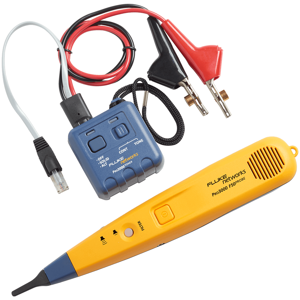 Fluke Networks Electrical Contractor Telecom Kit II with Pro3000 Analog Tone and Probe Kit and Case 